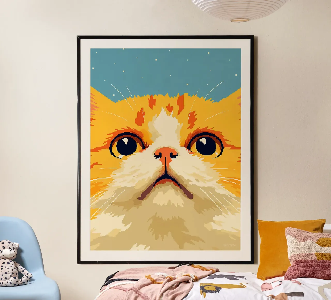 gatto animale felino baffi orecchie occhi poster con telaio in plastica da Lukas Hoffmann