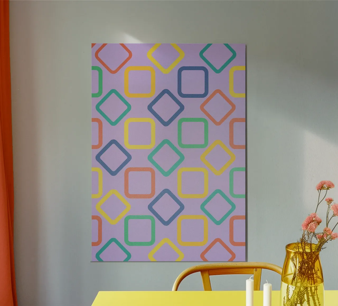 disegno di linee quadrate e diamantate poster da klicins