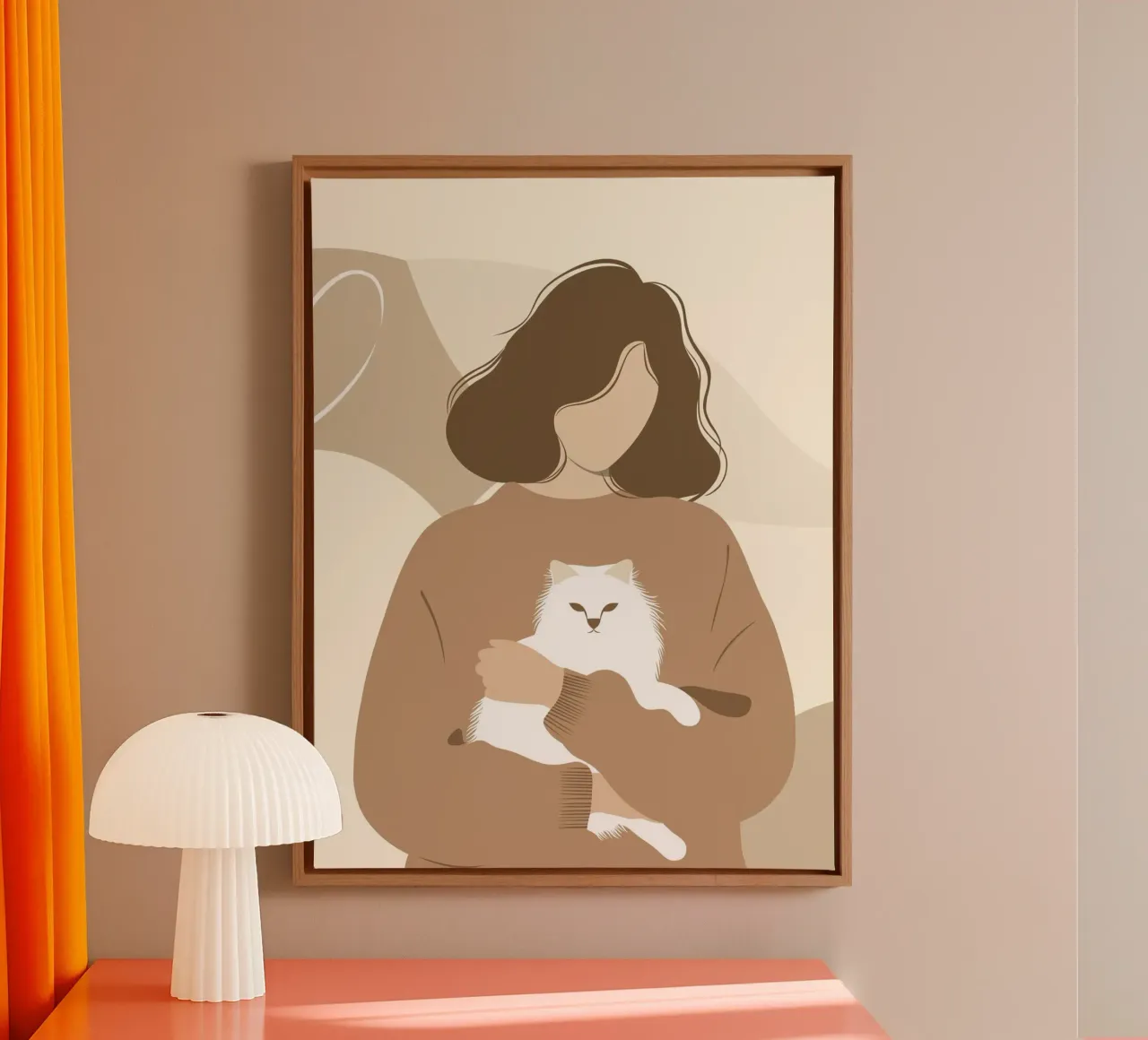Amante dei gatti tela con Cornice a cassetta da KANESYAARTS