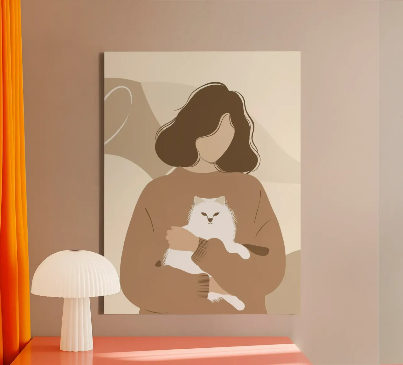 Amante dei gatti tela con Cornice a cassetta da KANESYAARTS