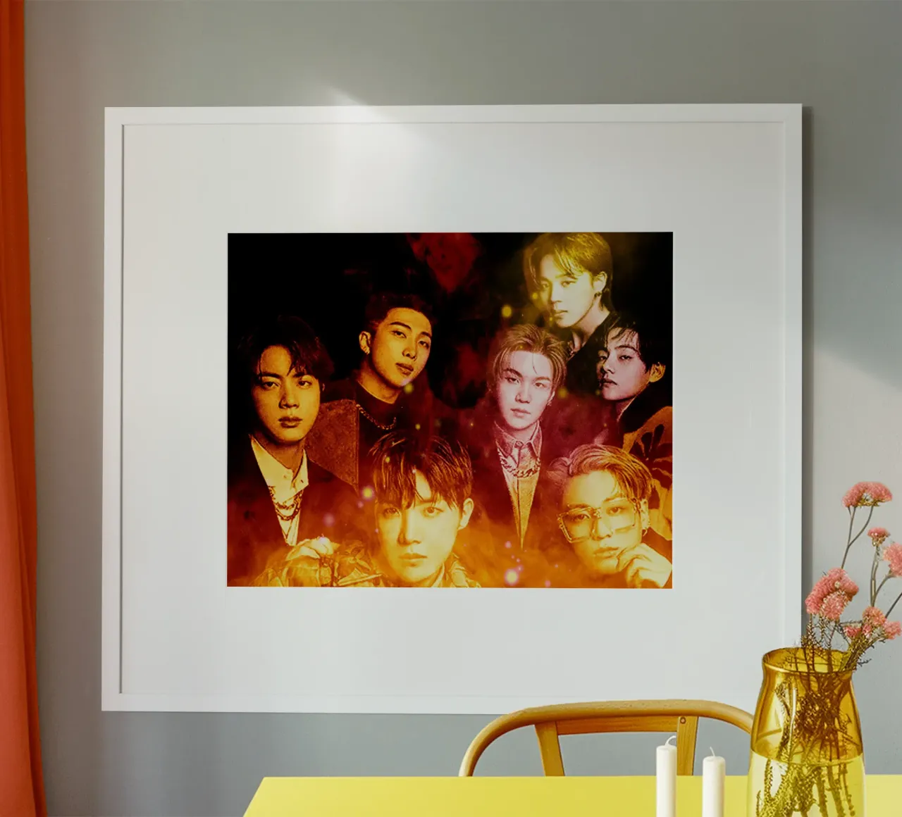 Fumo di accensione BTS poster con telaio in legno da Trinara