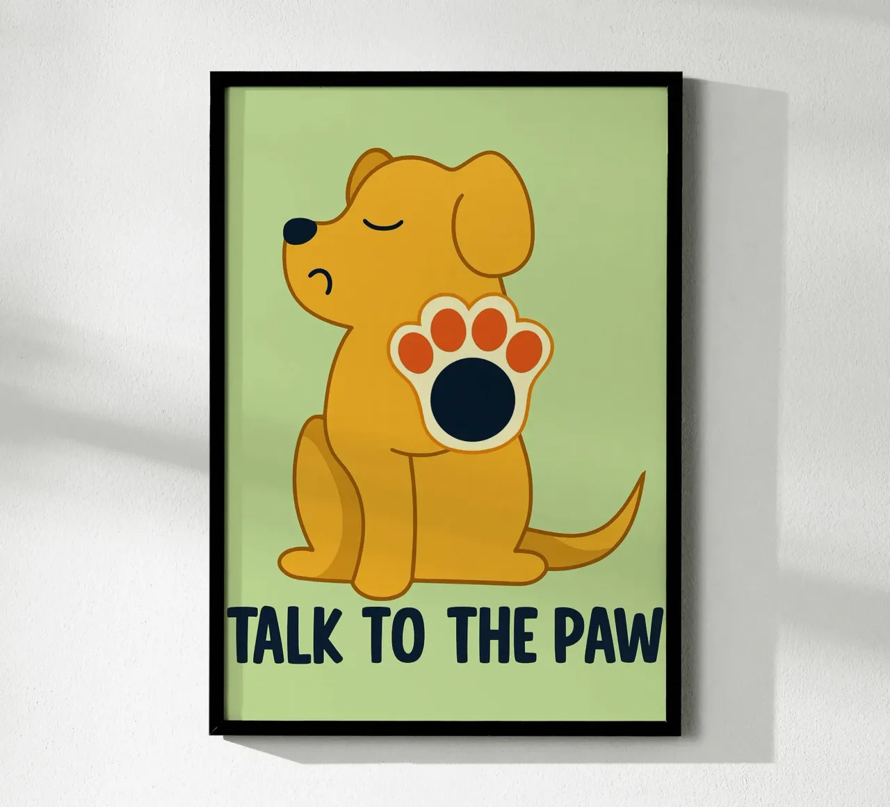 parlare con la zampa disegno divertente poster con telaio in alluminio da klicins