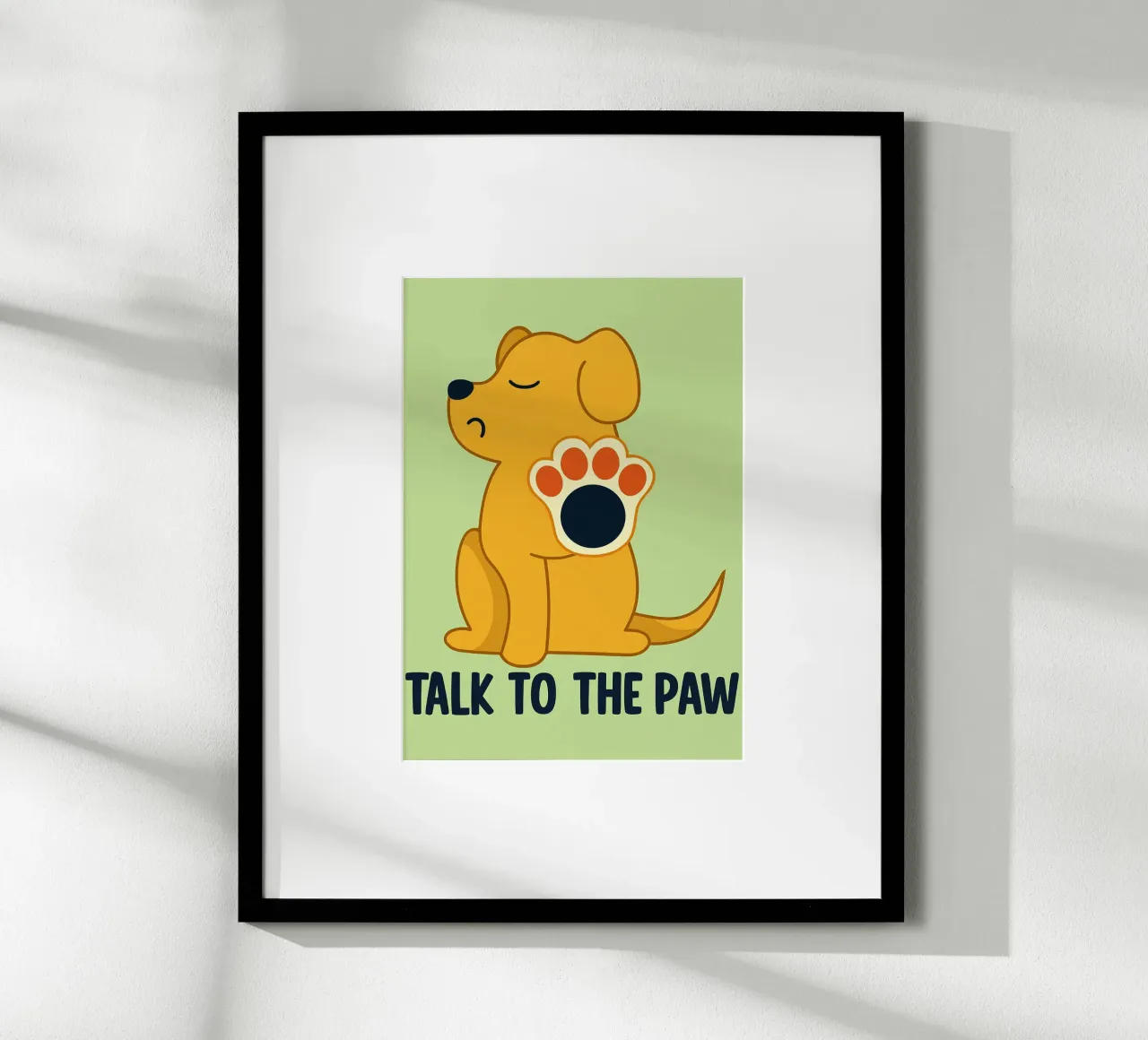 parlare con la zampa disegno divertente poster con telaio in alluminio da klicins