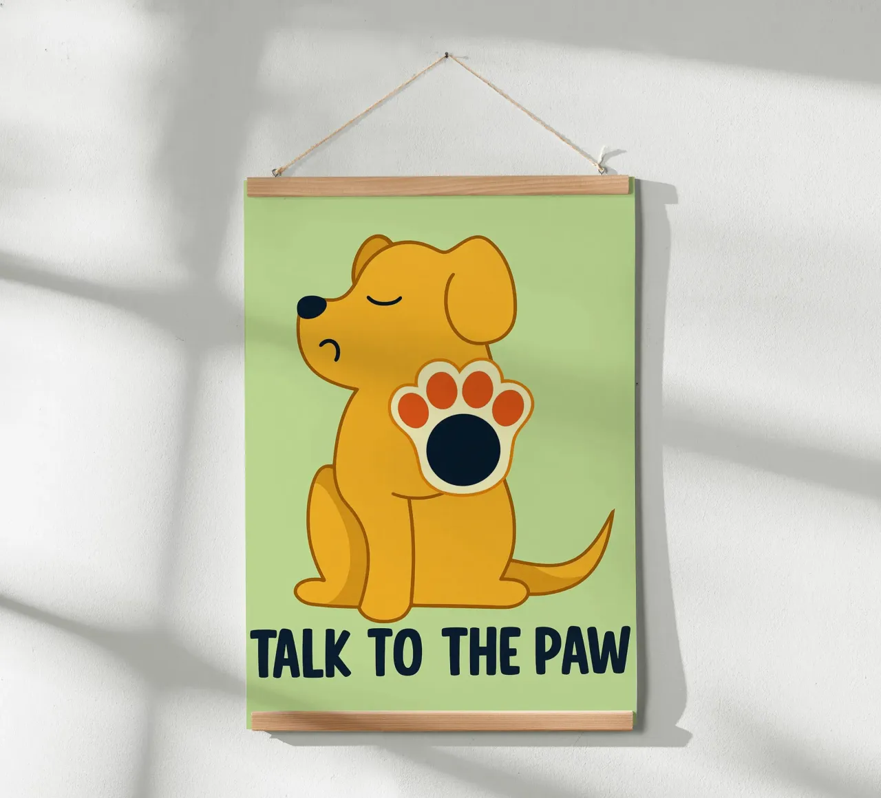 parlare con la zampa disegno divertente poster con telaio in alluminio da klicins