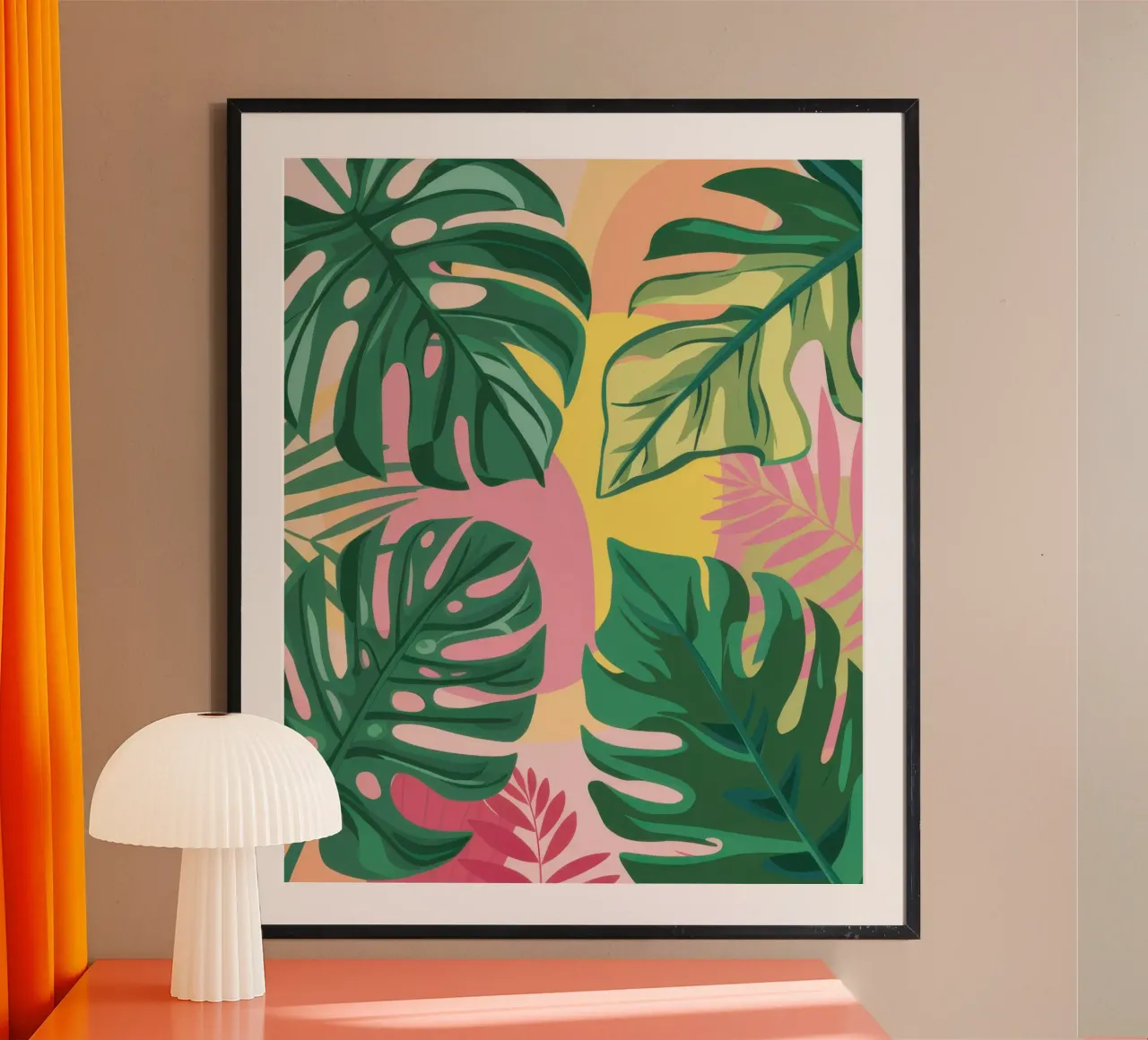 Schermo diviso Monstera poster con telaio in alluminio da Bruce Juice