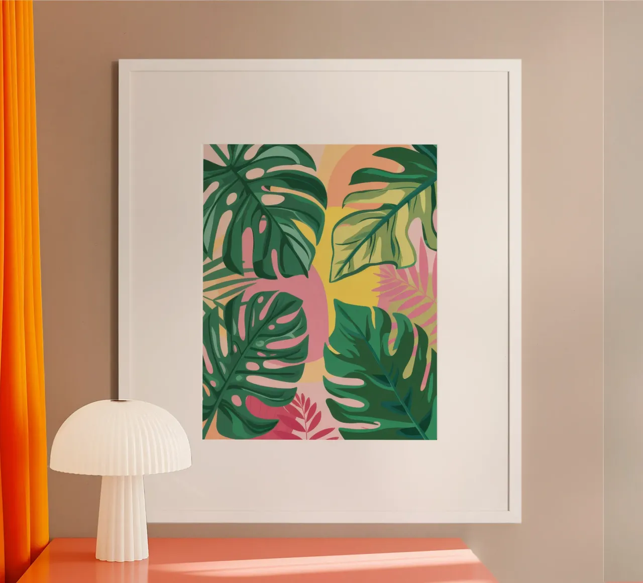 Schermo diviso Monstera poster con telaio in alluminio da Bruce Juice