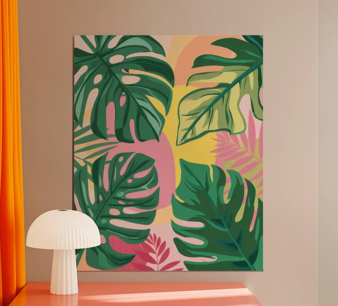 Schermo diviso Monstera poster con telaio in alluminio da Bruce Juice