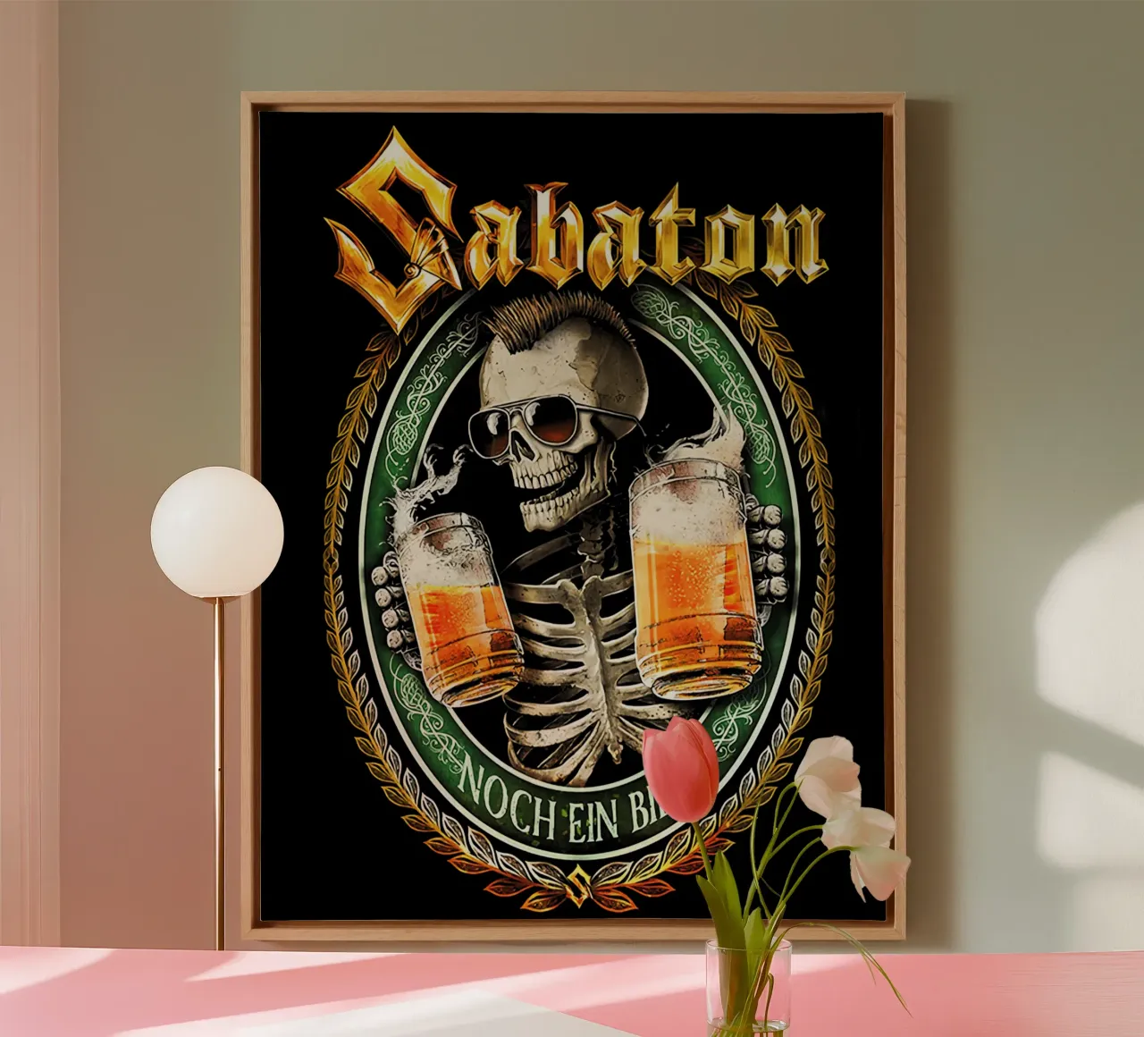 Sabaton Un'altra birra tela con Cornice a cassetta da andrea boceli