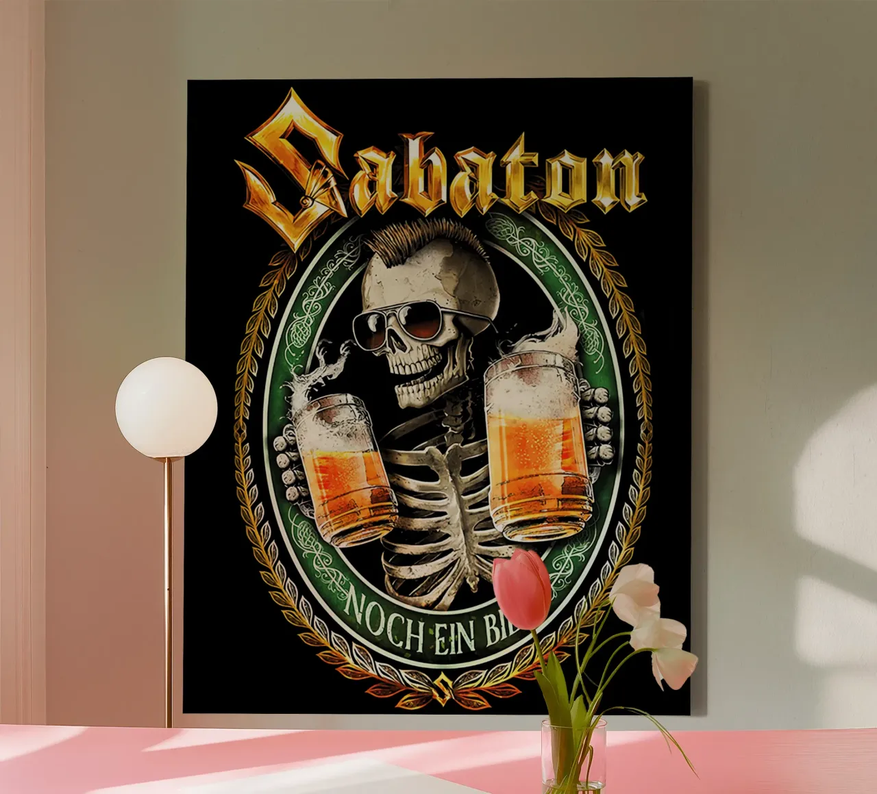 Sabaton Un'altra birra tela con Cornice a cassetta da andrea boceli