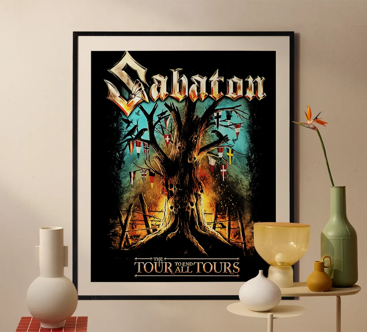 Tour tutti i tour sbaton poster con telaio in plastica da andrea boceli