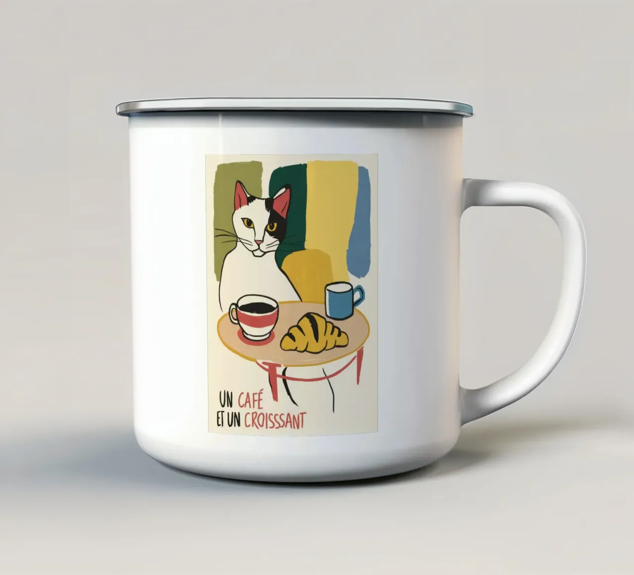 Caffè e croissant tazza in smalto da Bruce Juice