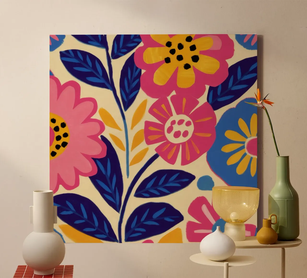 El poder de las flores lienzo con Marco flotante de Lyra Glaze