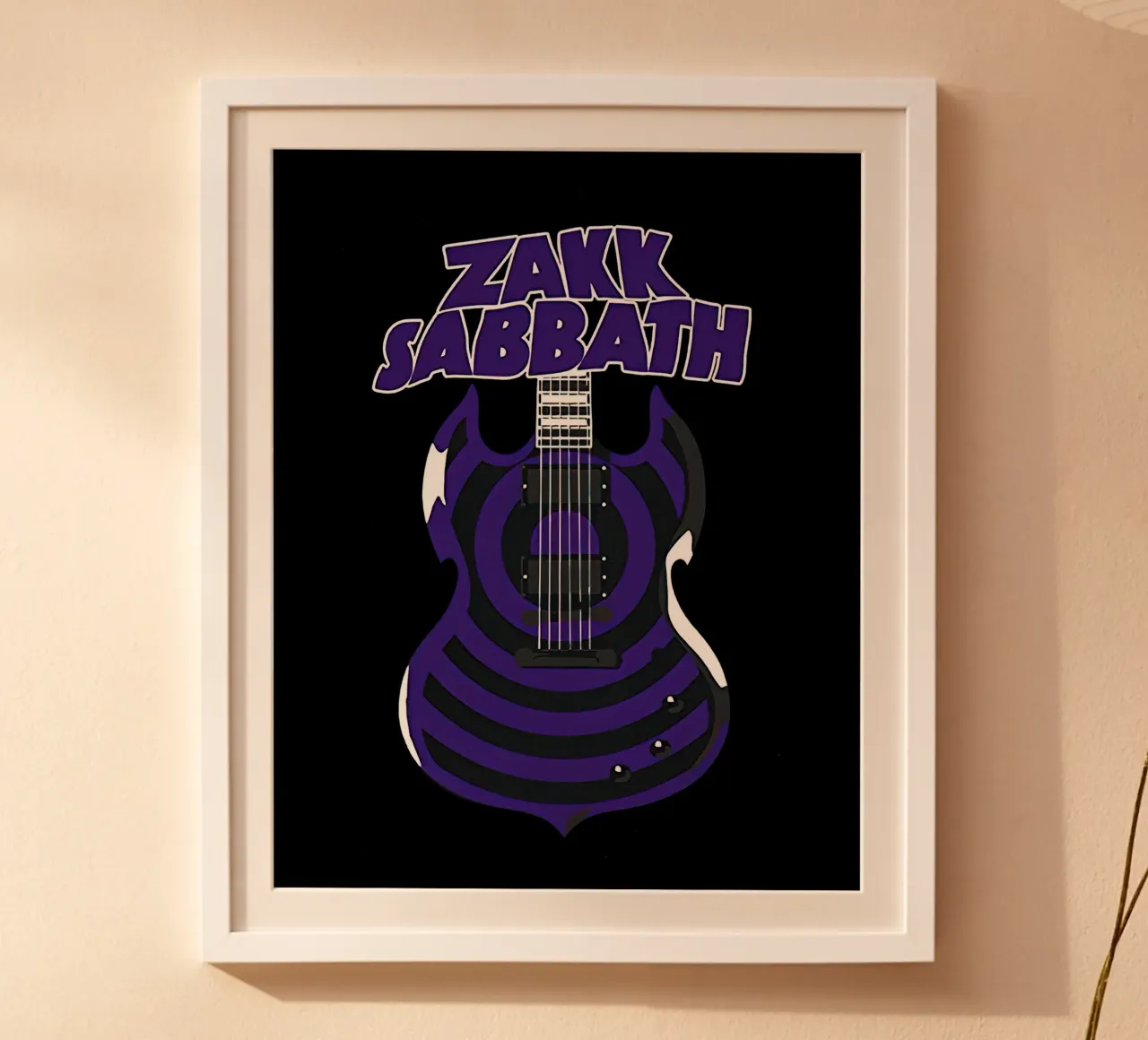 Chitarra viola Zakk Sabbath Tour poster con telaio in legno da andrea boceli