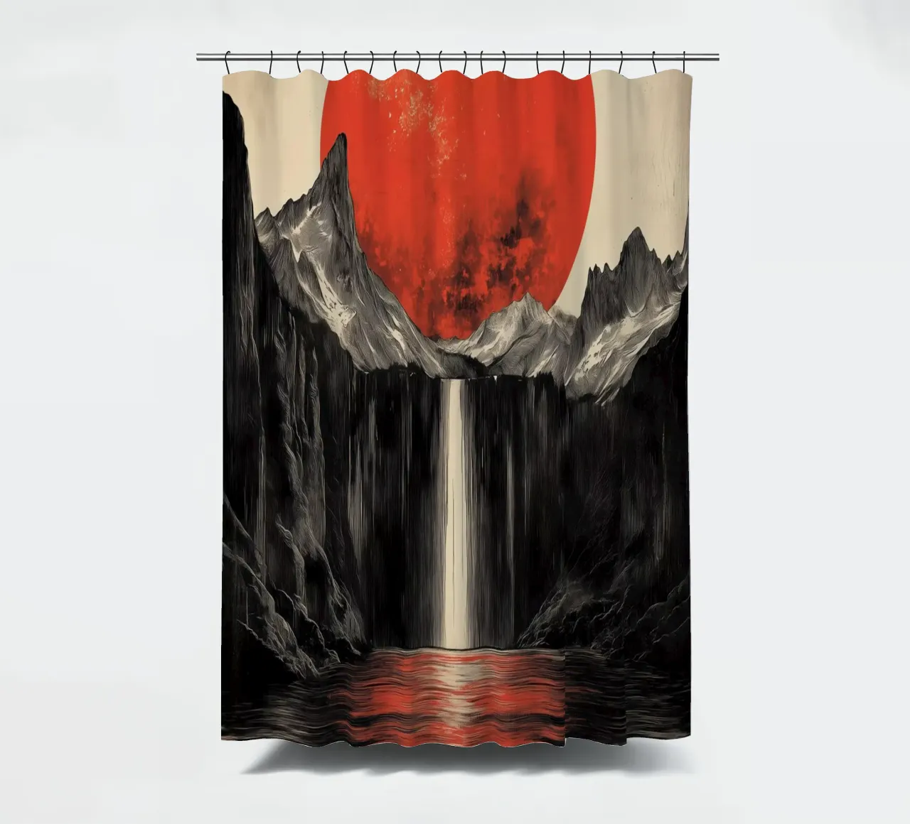 Samourai-Mond Duschvorhang von Tameo