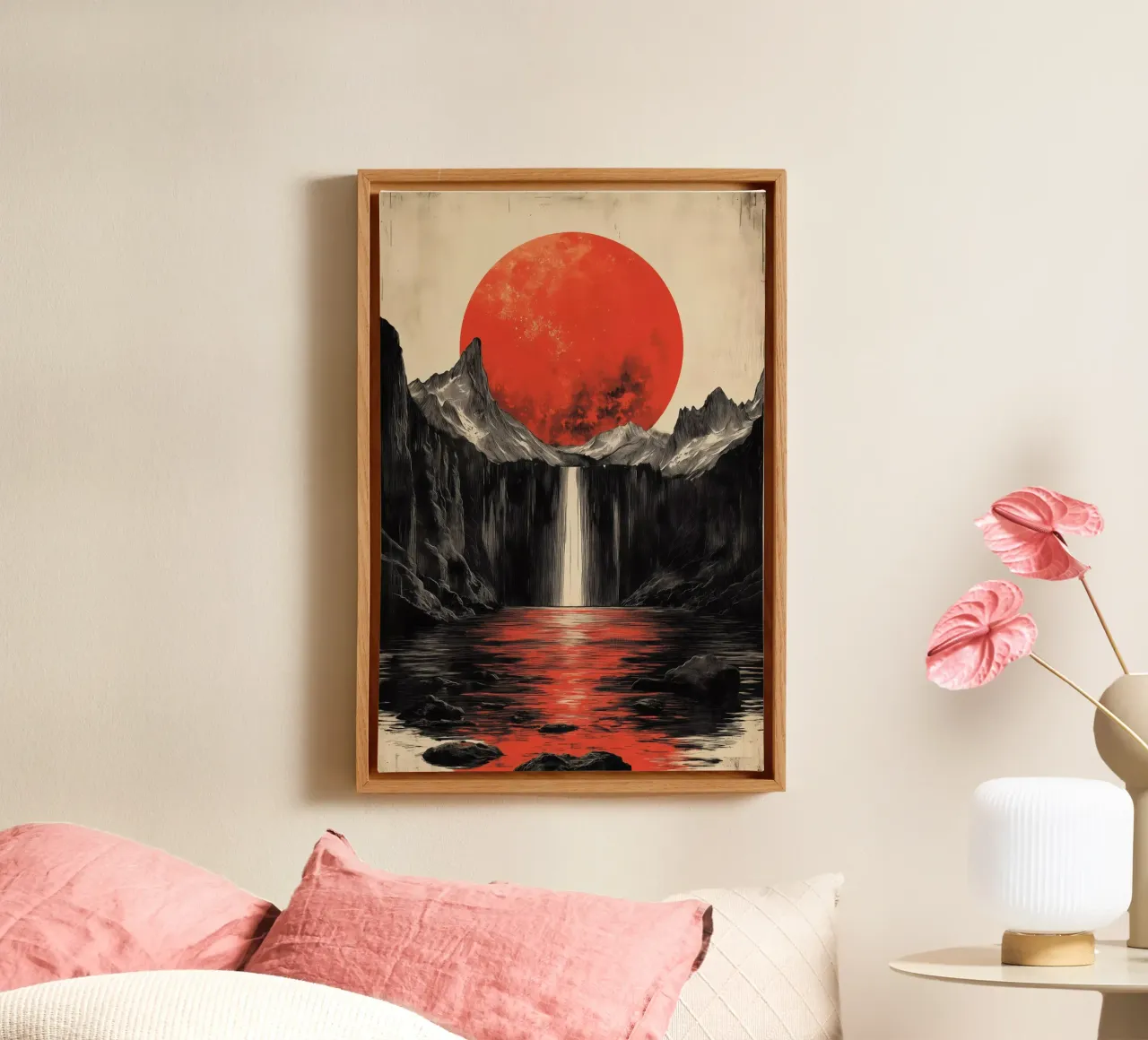Luna di Samourai tela con Cornice a cassetta da Tameo