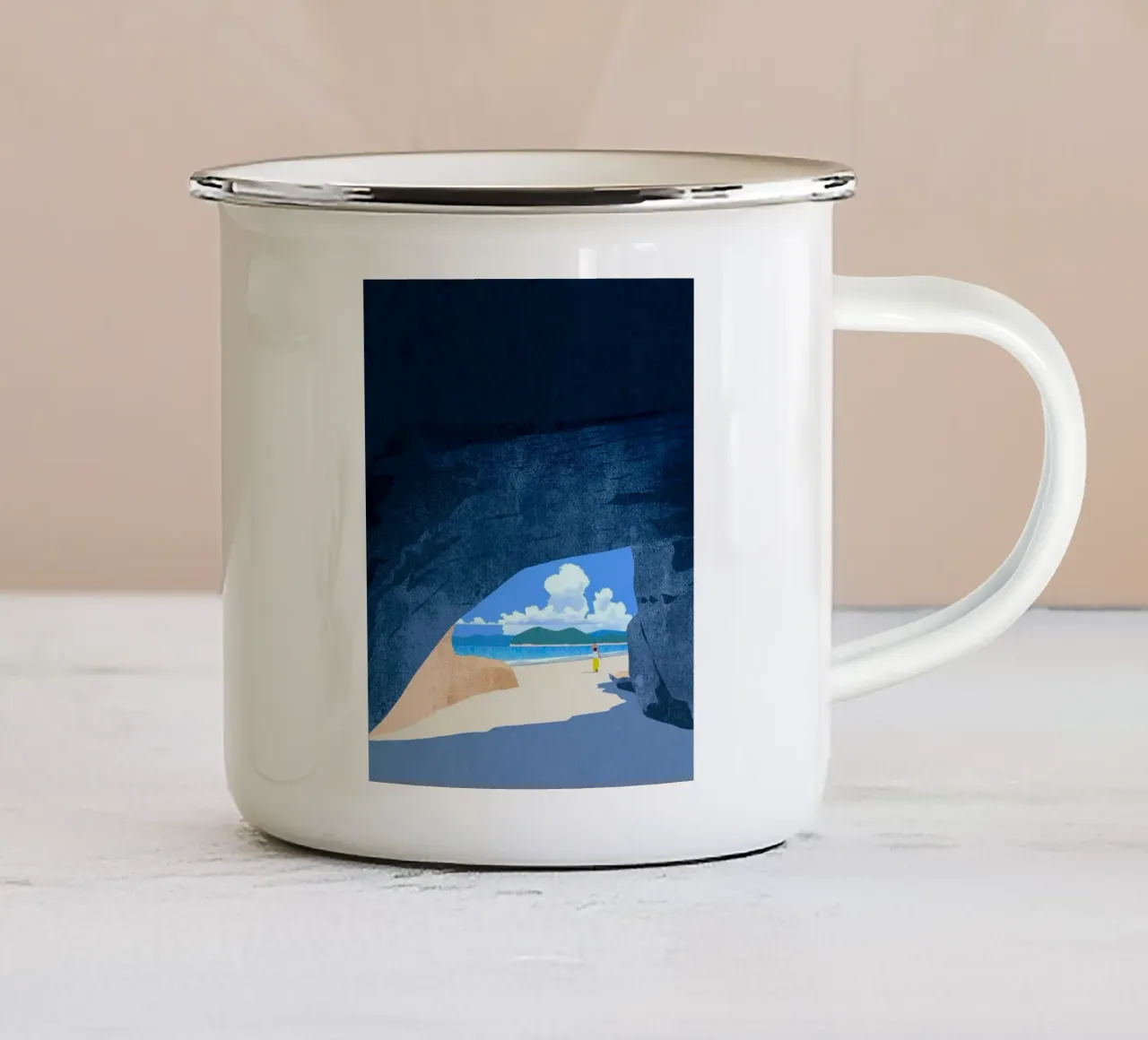 sunlight person shoreline tazza in smalto da mip of map