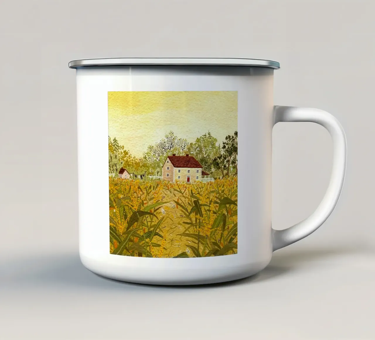 rustic countryside tazza in smalto da mip of map