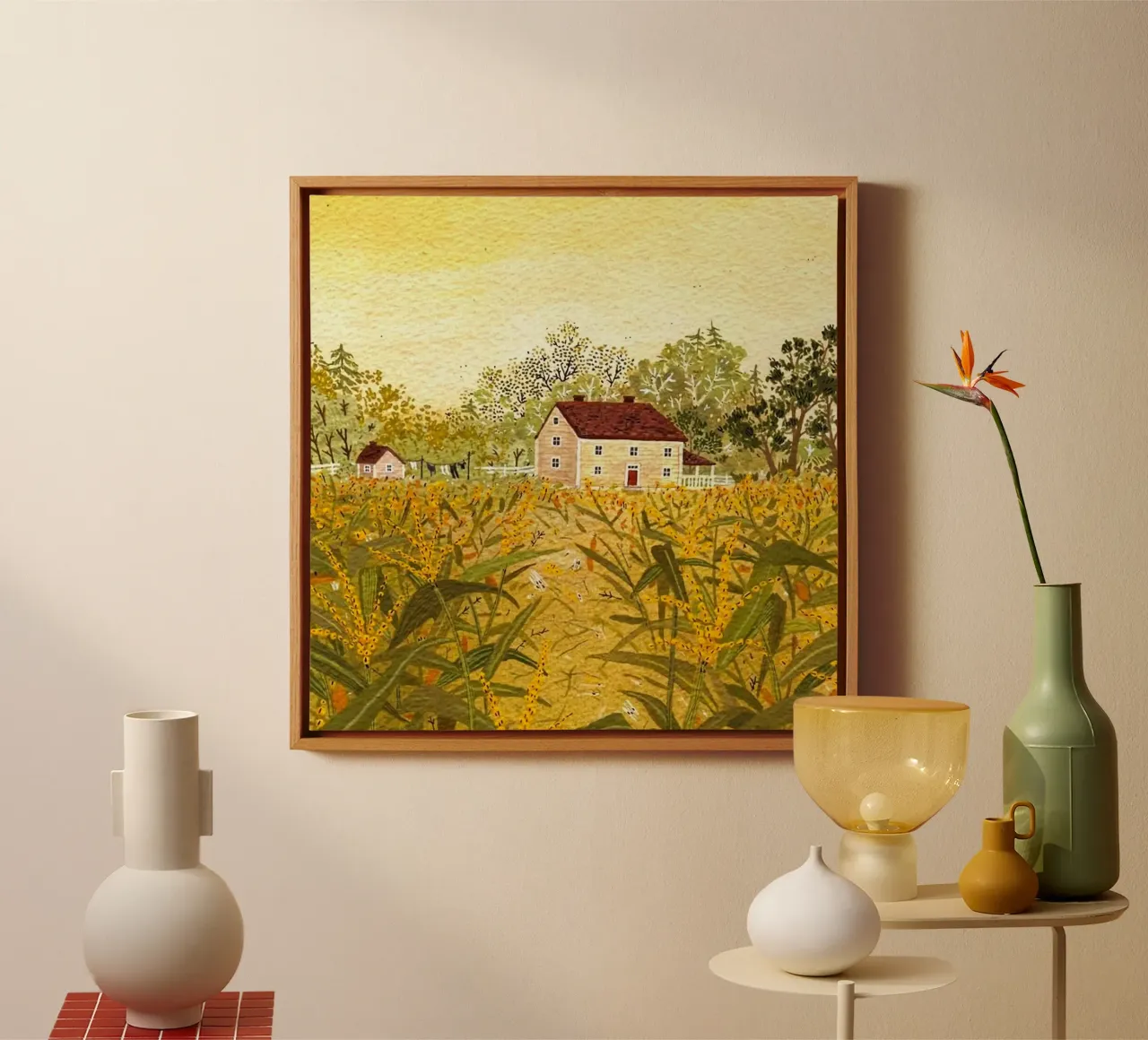 rustic countryside tela con Cornice a cassetta da mip of map