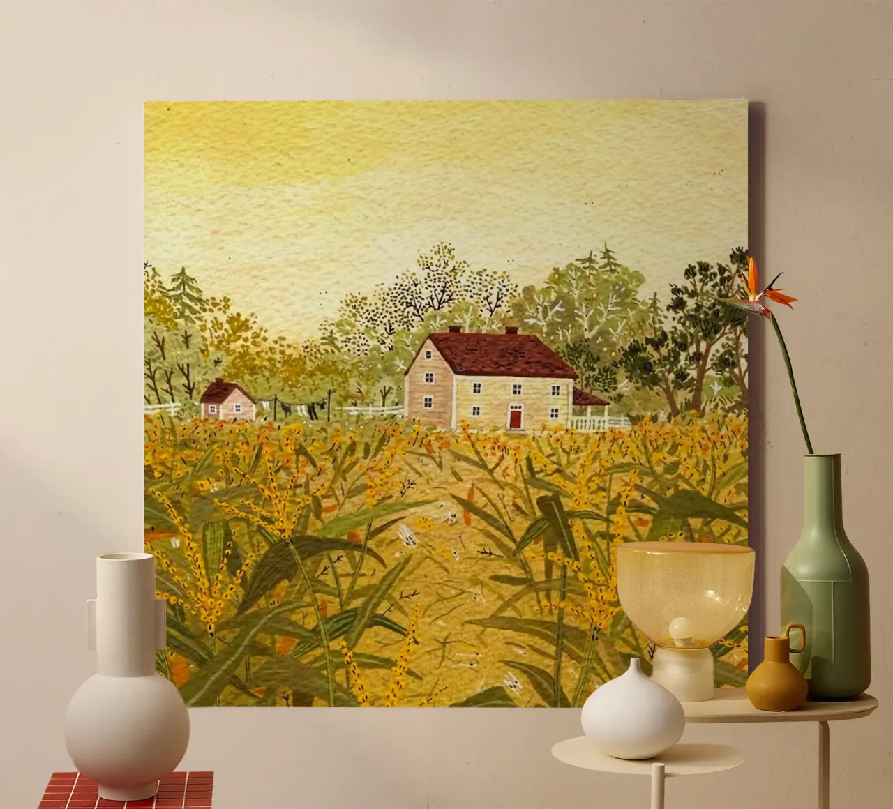 rustic countryside tela con Cornice a cassetta da mip of map