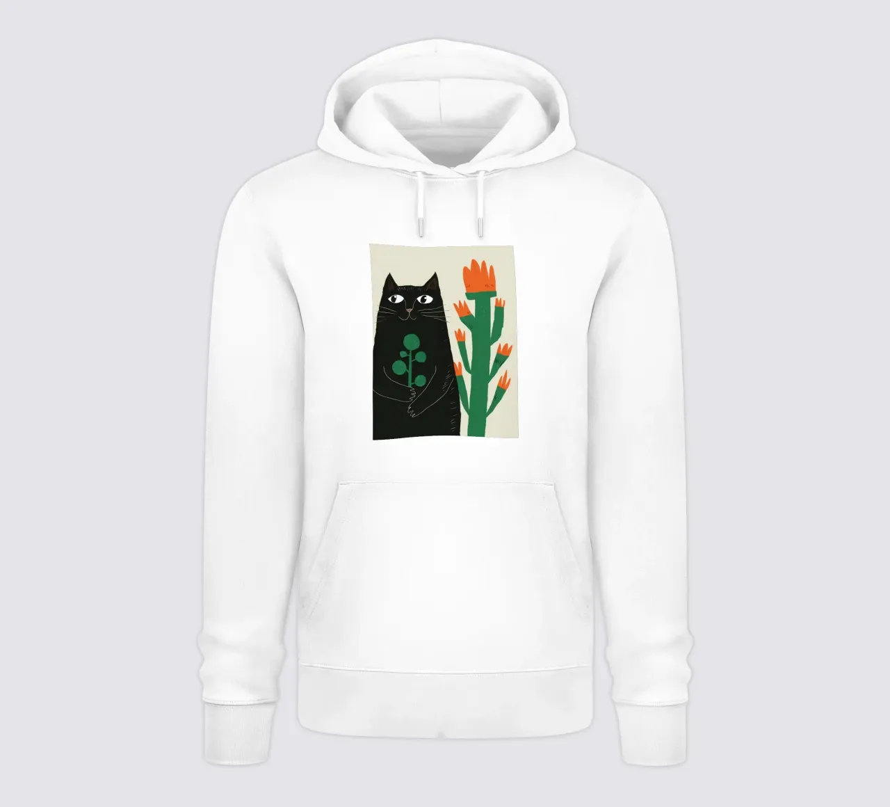 Gatti neri e cactus felpa con cappuccio da Lyra Glaze