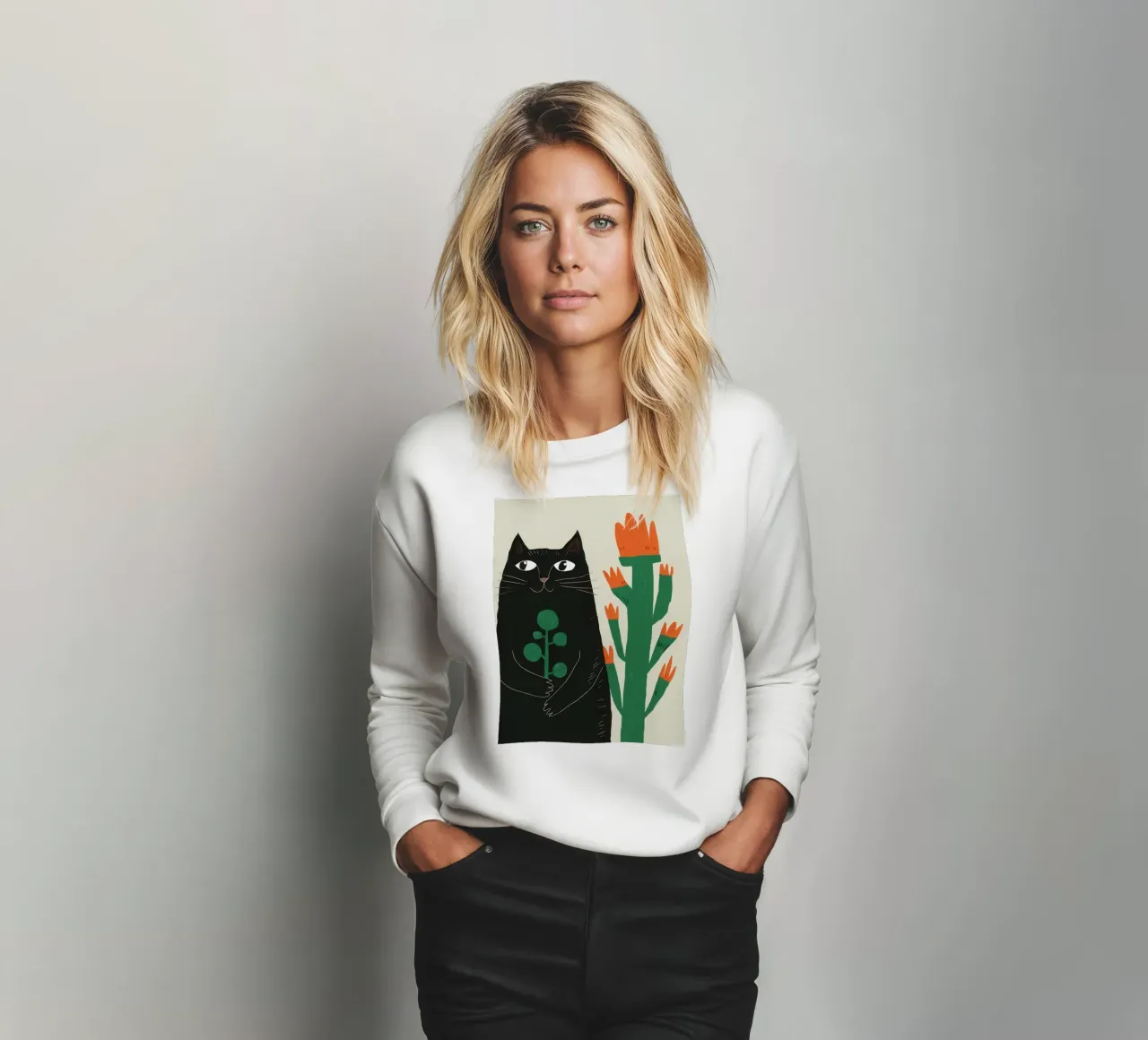 Gatti neri e cactus felpa da Lyra Glaze
