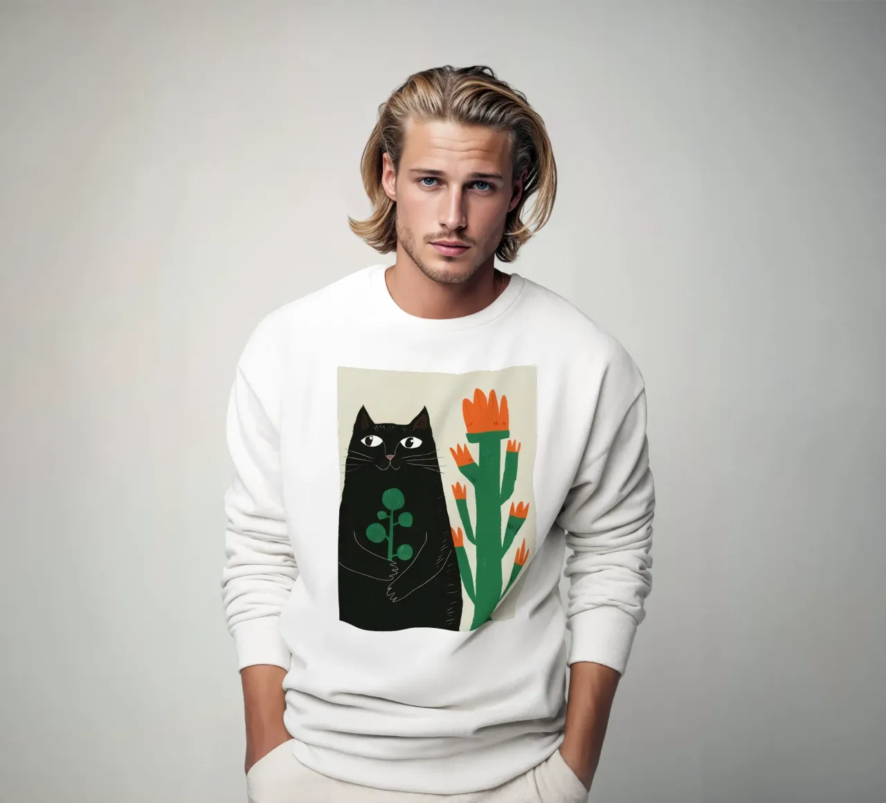 Gatti neri e cactus felpa da Lyra Glaze