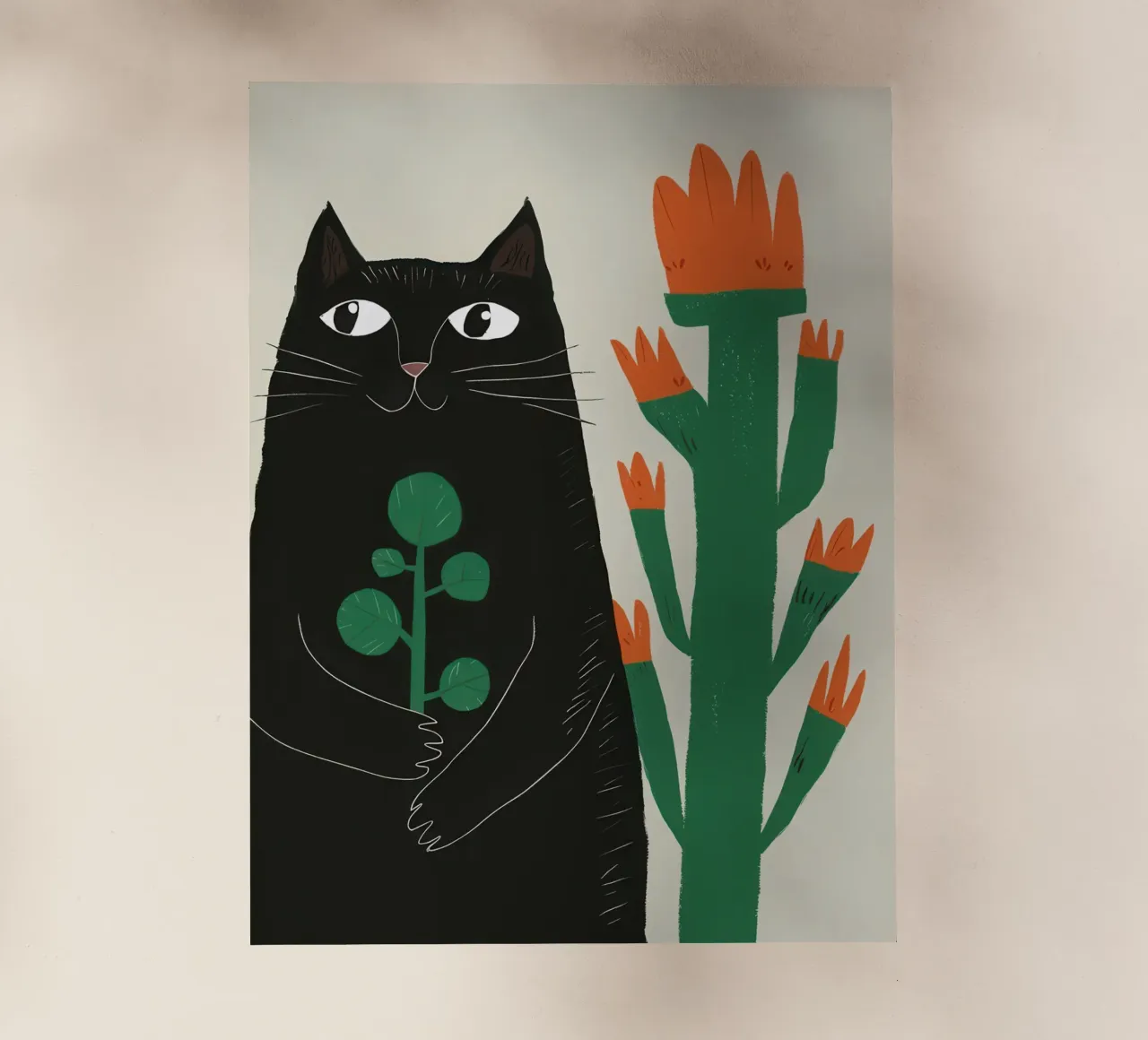 Gatti neri e cactus pellicola backlit da Lyra Glaze