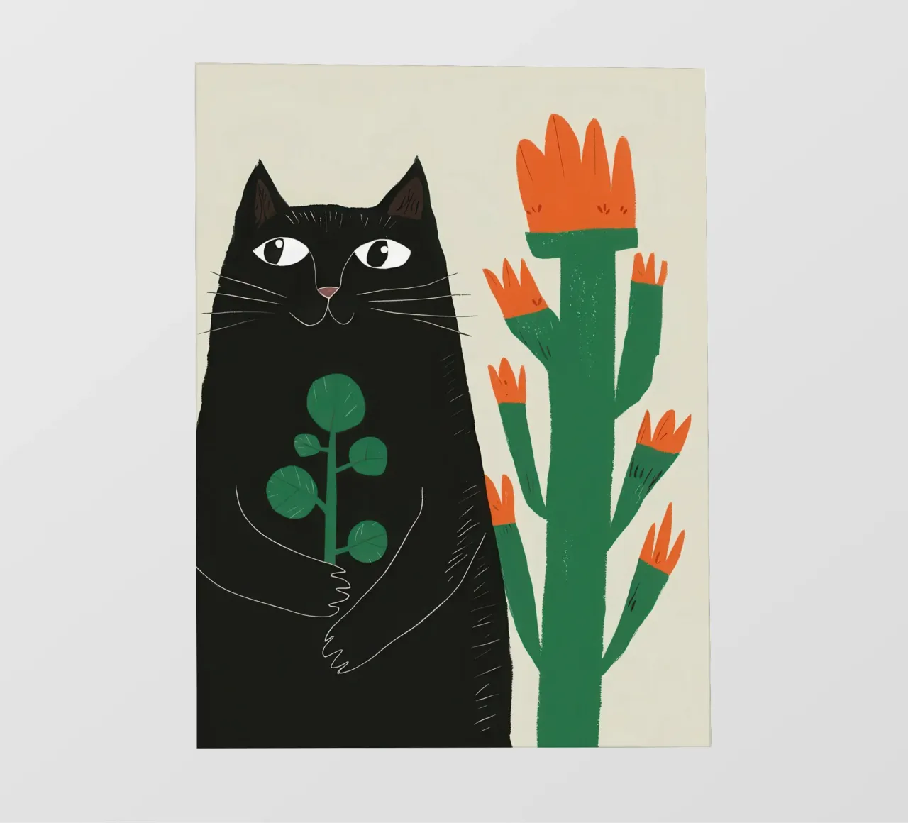 Gatti neri e cactus pellicola backlit da Lyra Glaze