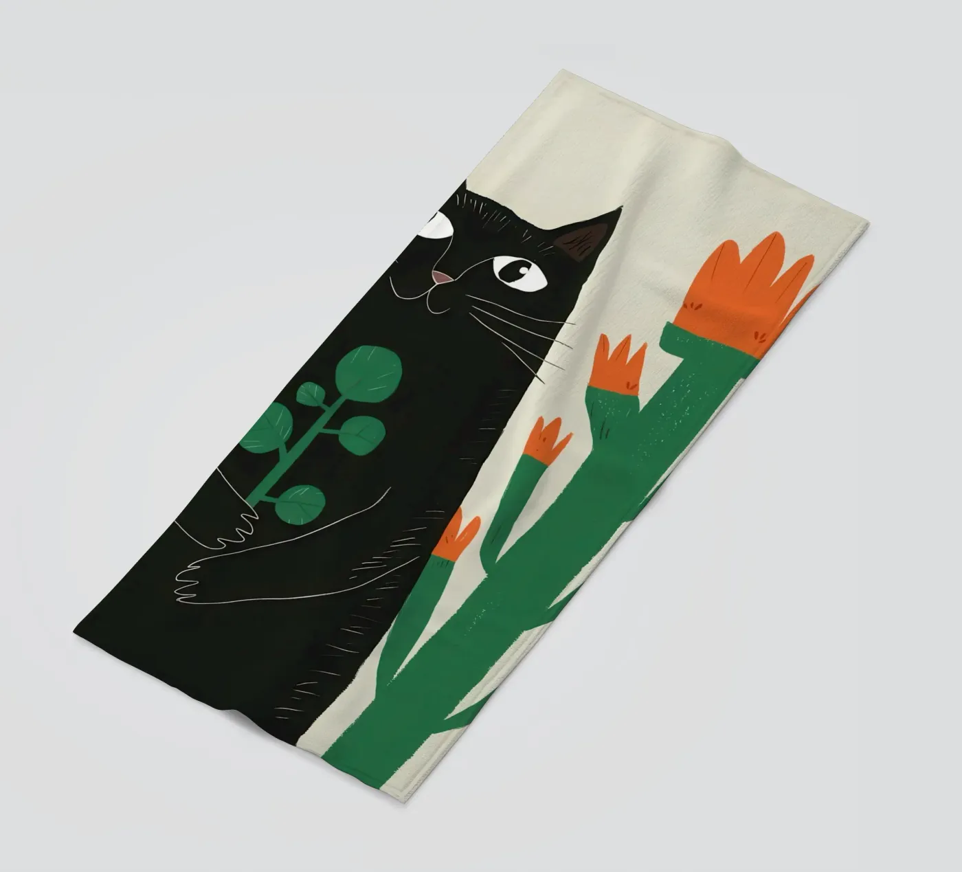 Gatti neri e cactus telo mare da Lyra Glaze