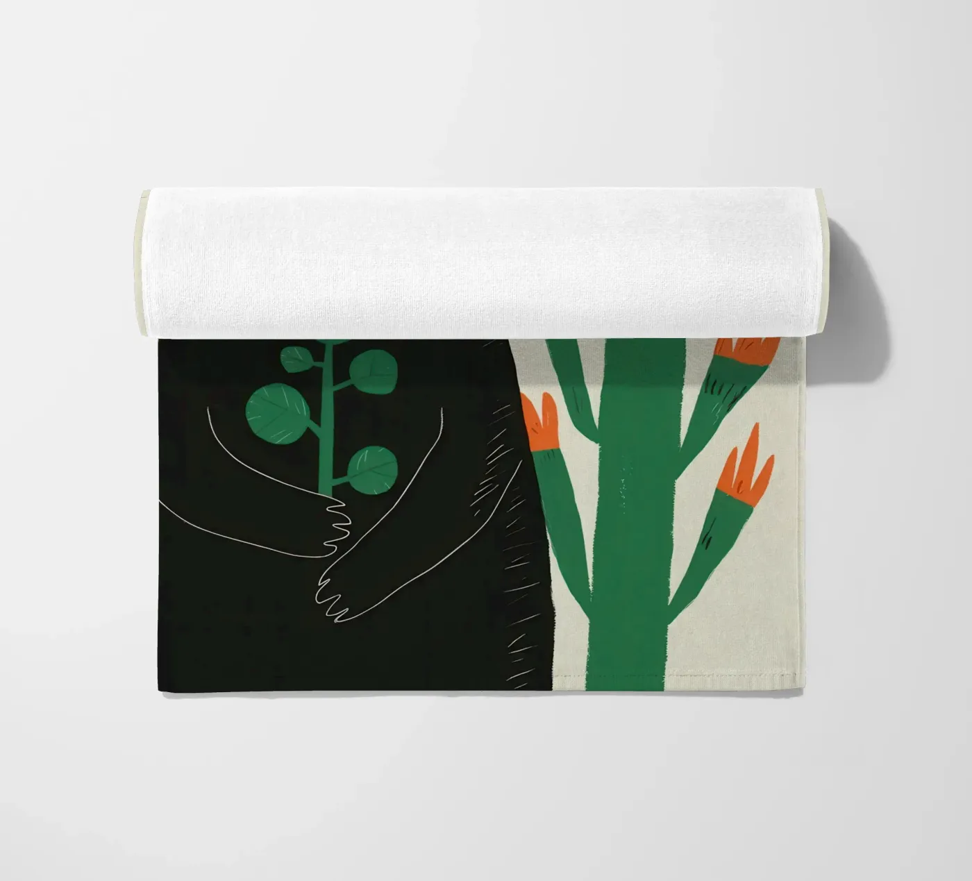 Gatti neri e cactus telo mare da Lyra Glaze