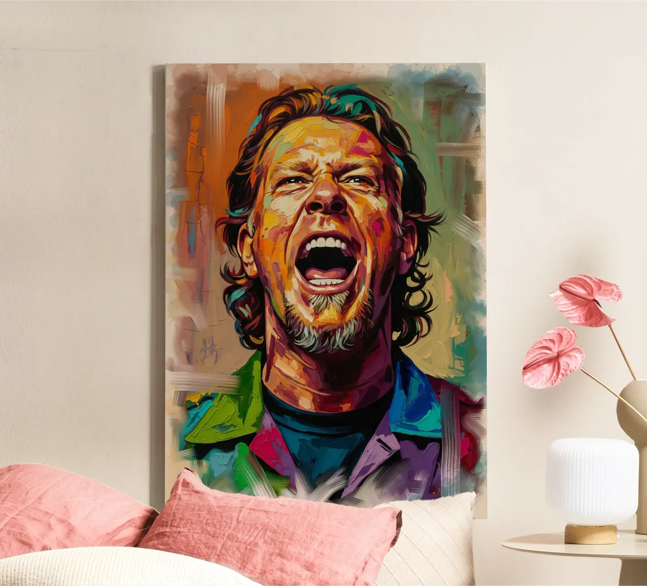 Abstracte kunst James Hetfield canvas met Baklijst van Lembayung art