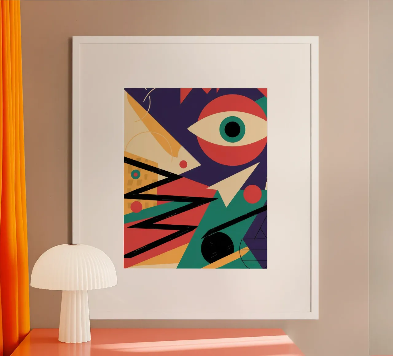 Visione geometrica astratta poster con telaio in legno da Autumn Season