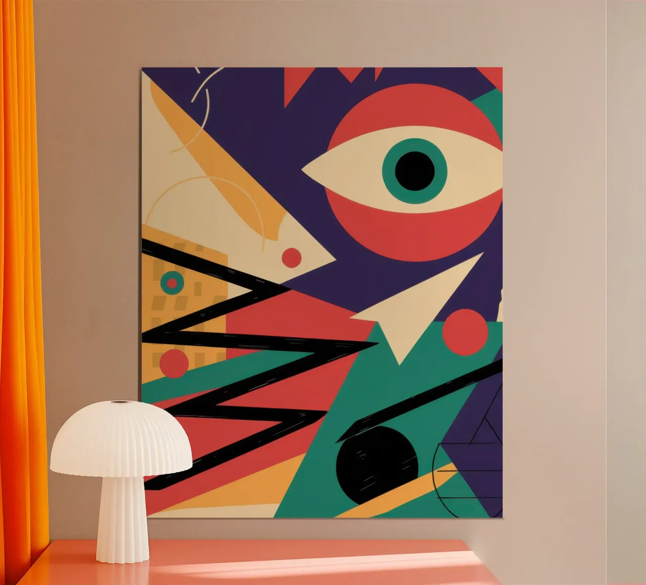 Visione geometrica astratta poster con telaio in legno da Autumn Season