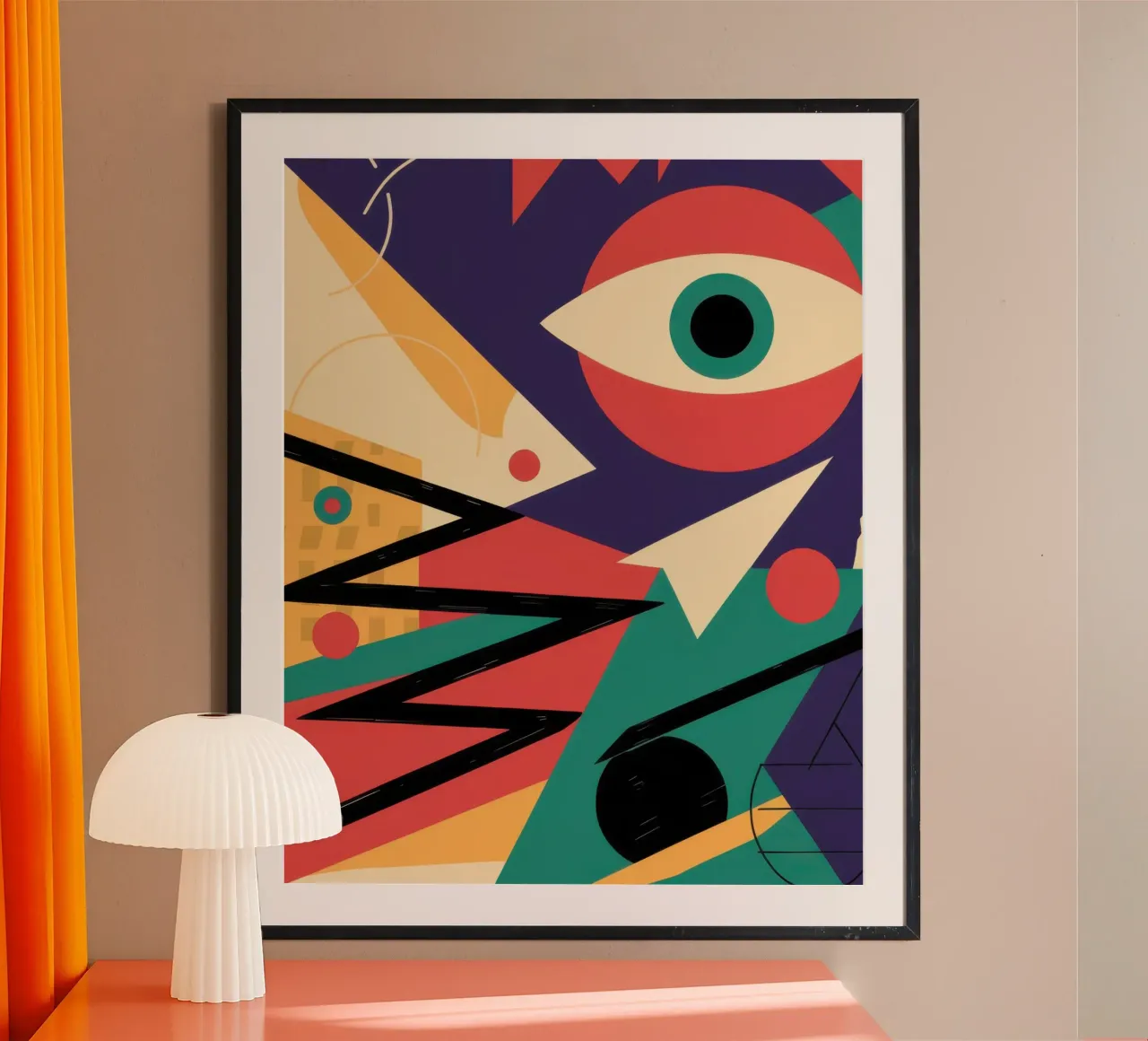 Visione geometrica astratta poster con telaio in legno da Autumn Season