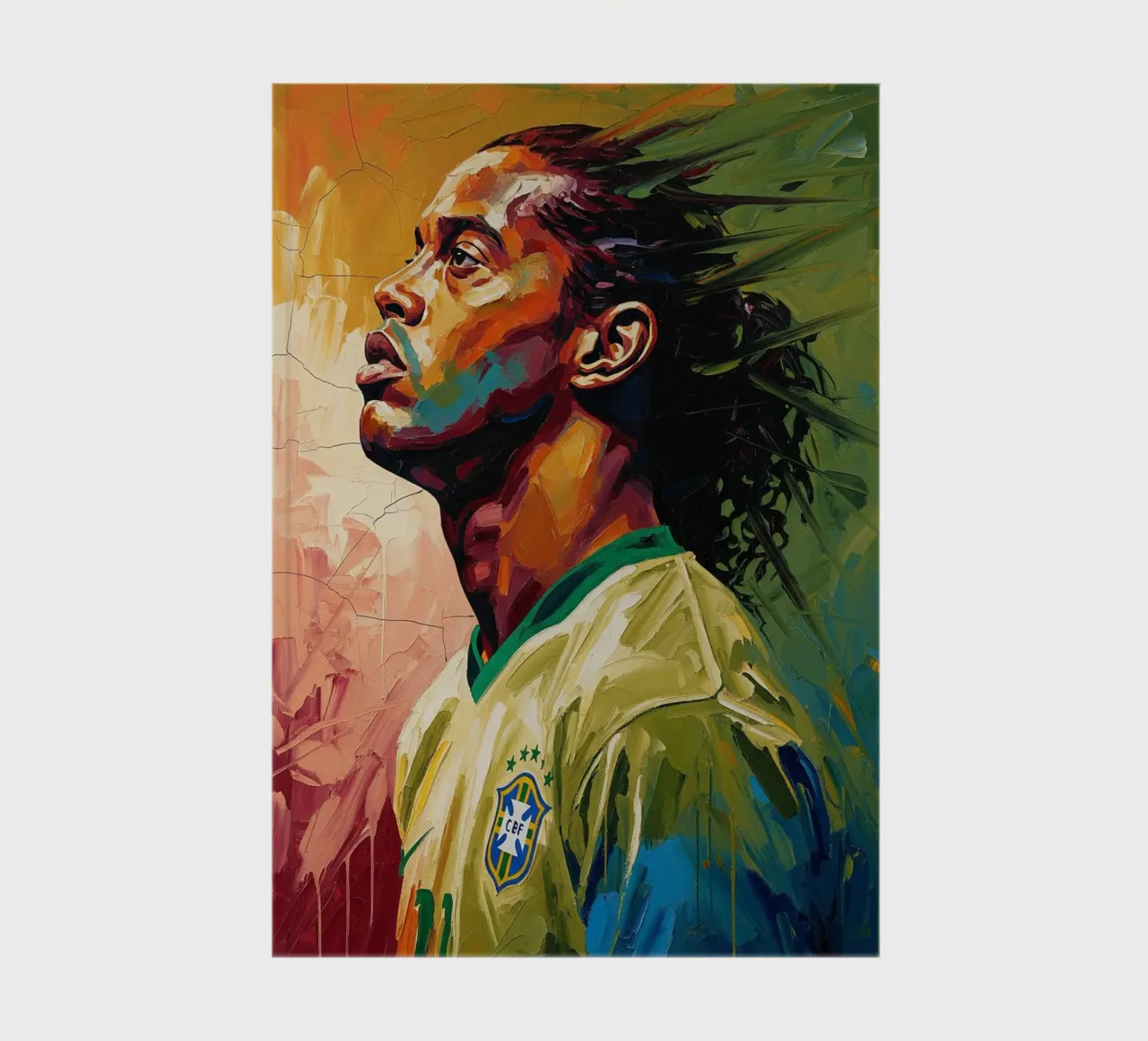 Ronaldinho abstract colorful art style notebook by Lembayung art