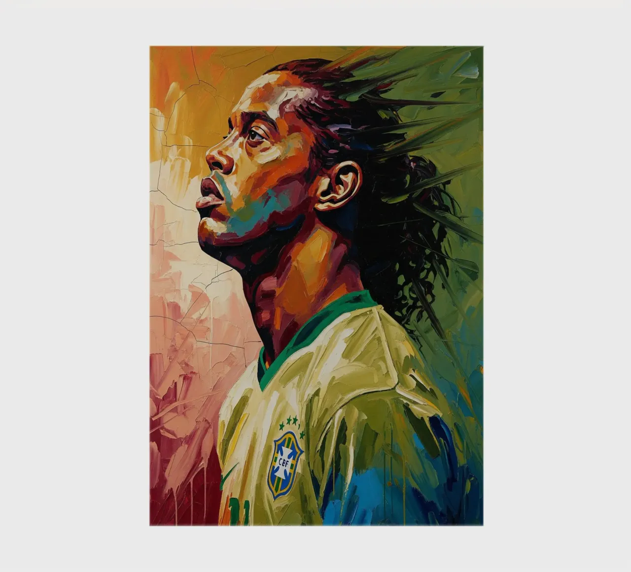 Ronaldinho abstract colorful art style notebook by Lembayung art