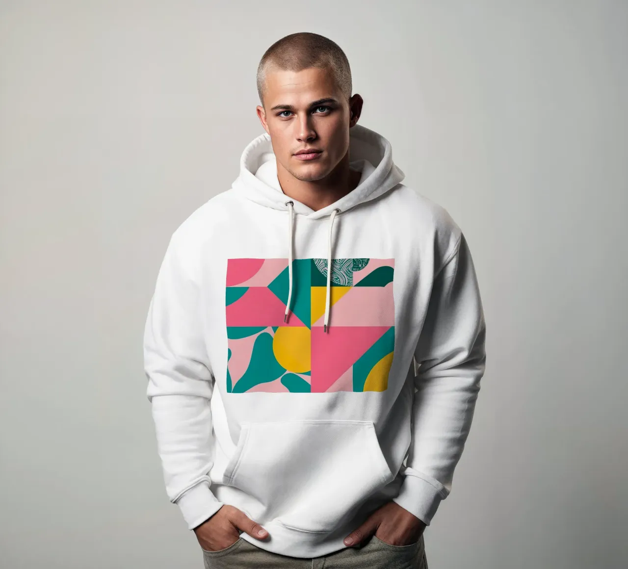 Geometric Abstract with Circular and Triangular Forms hoodie by DesignDoodle