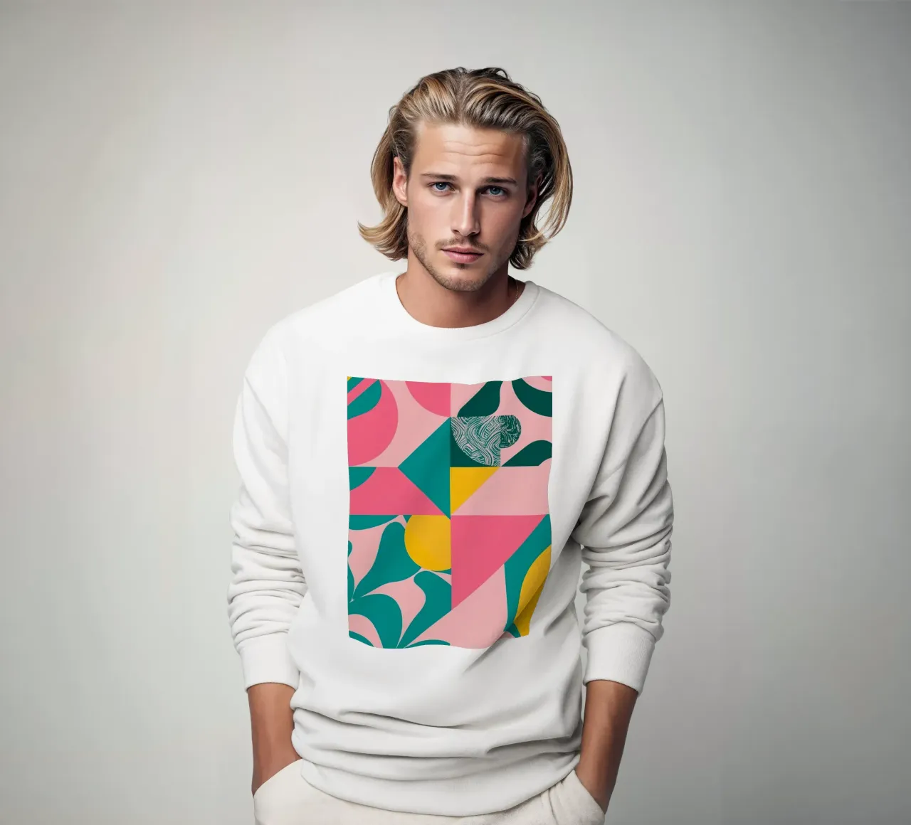 Geometric Abstract with Circular and Triangular Forms sweatshirt by DesignDoodle
