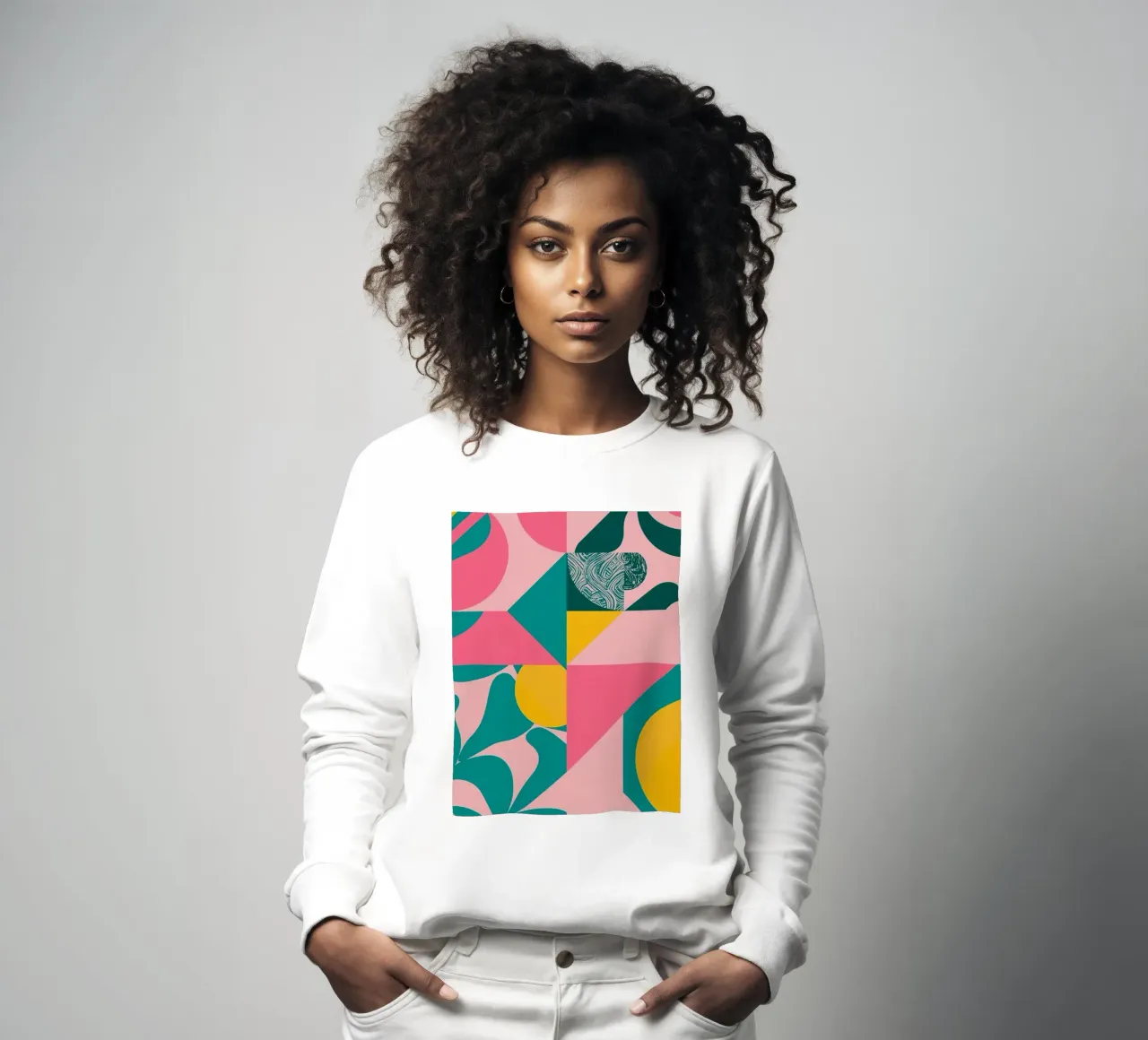 Geometric Abstract with Circular and Triangular Forms sweatshirt by DesignDoodle