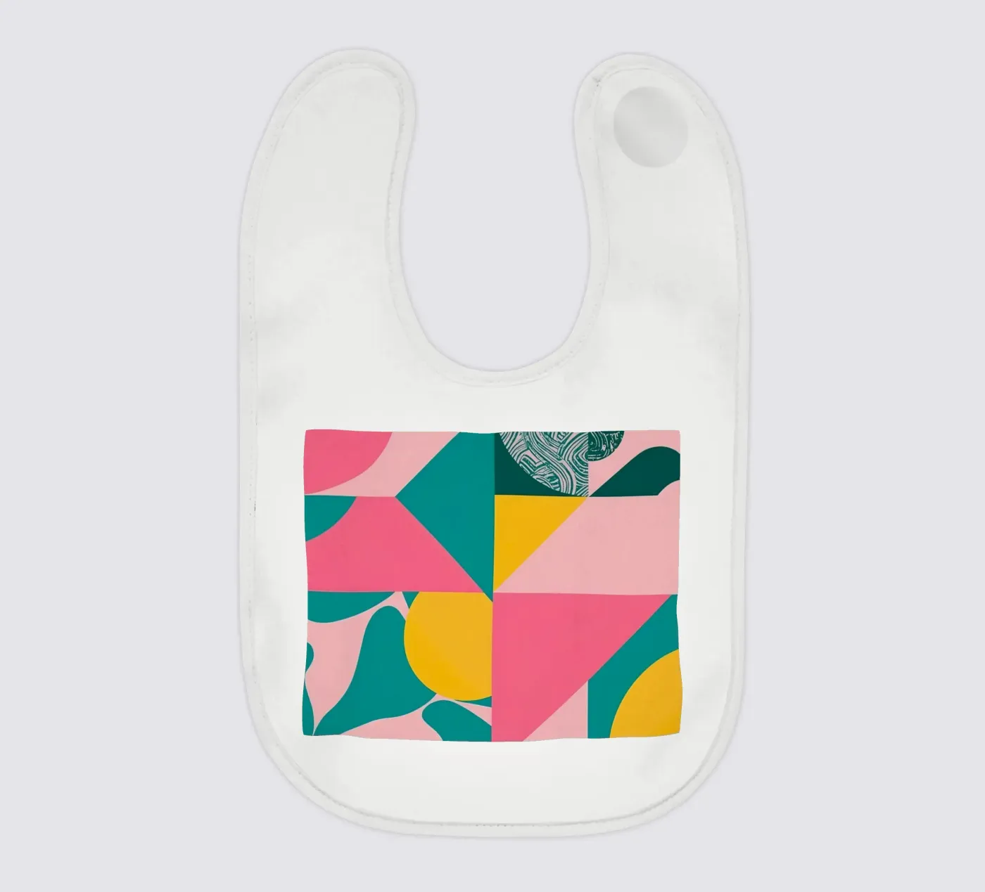 Astratto geometrico con forme circolari e triangolari bavaglino da DesignDoodle