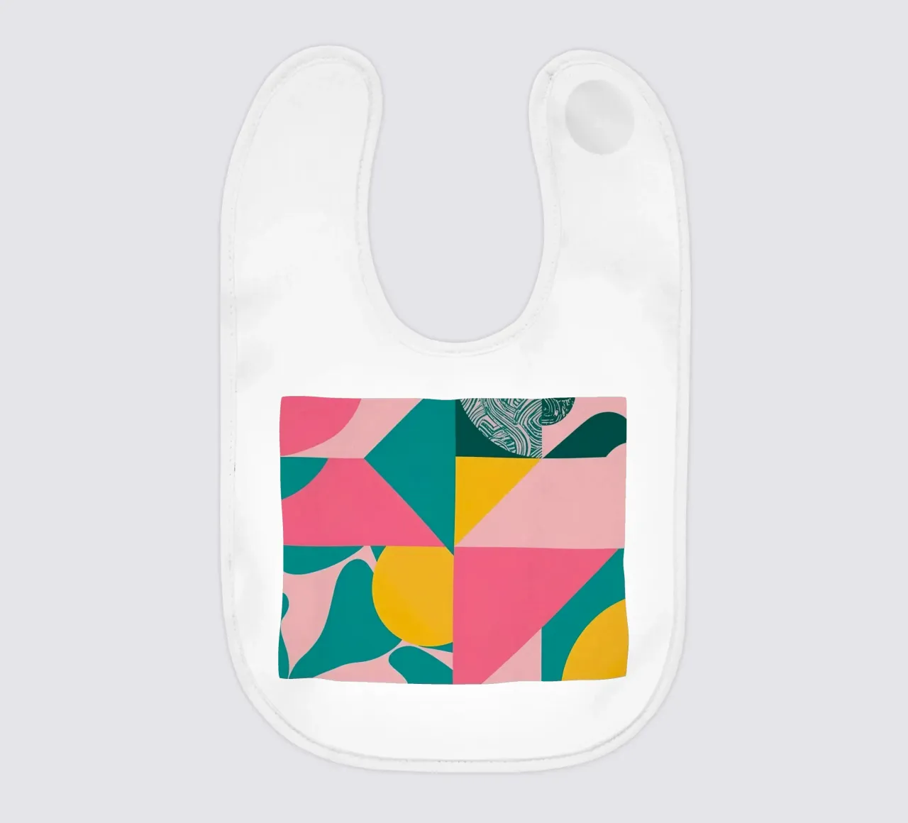 Geometric Abstract with Circular and Triangular Forms baby bib by DesignDoodle