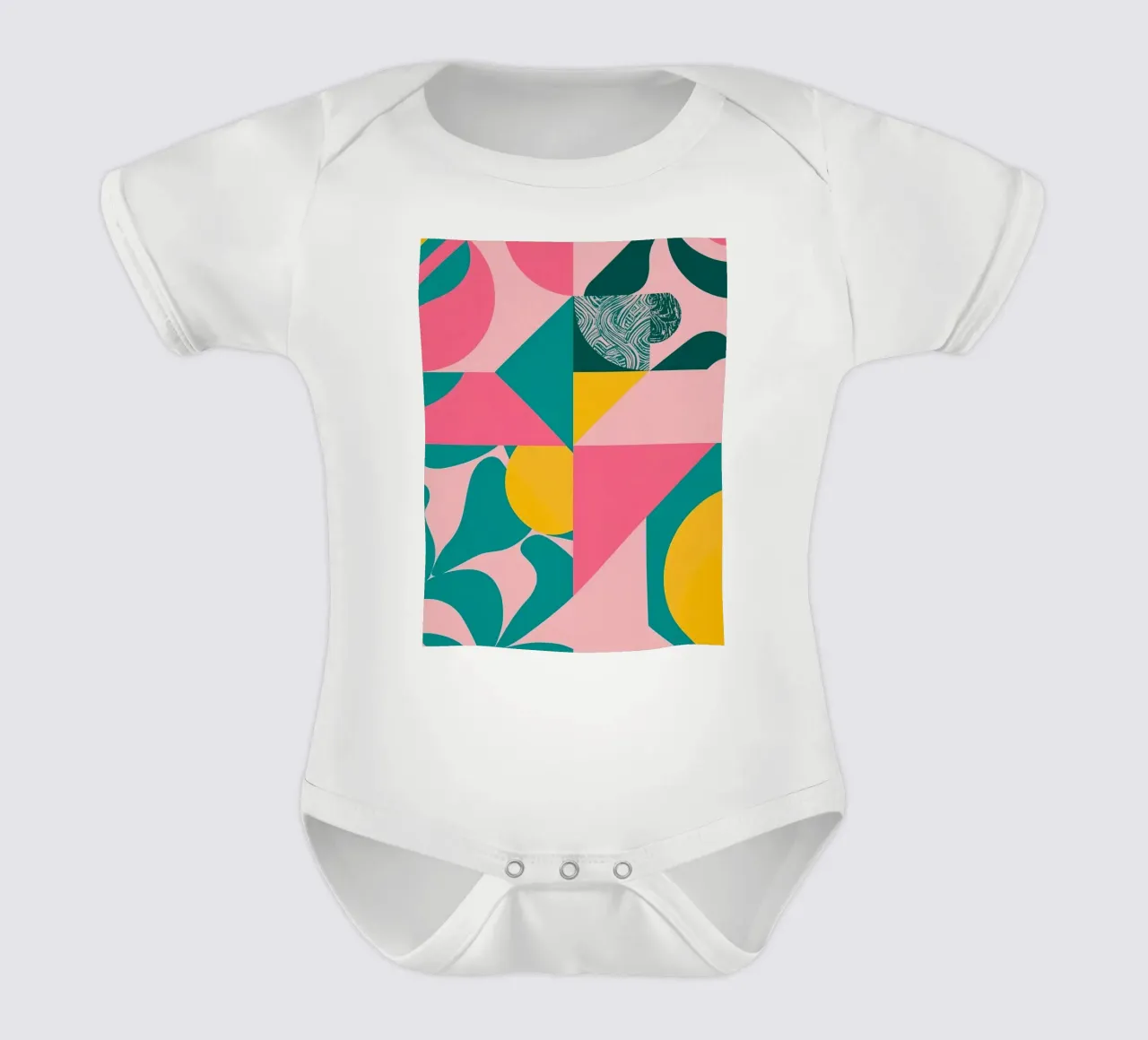 Astratto geometrico con forme circolari e triangolari body neonato maniche corte da DesignDoodle
