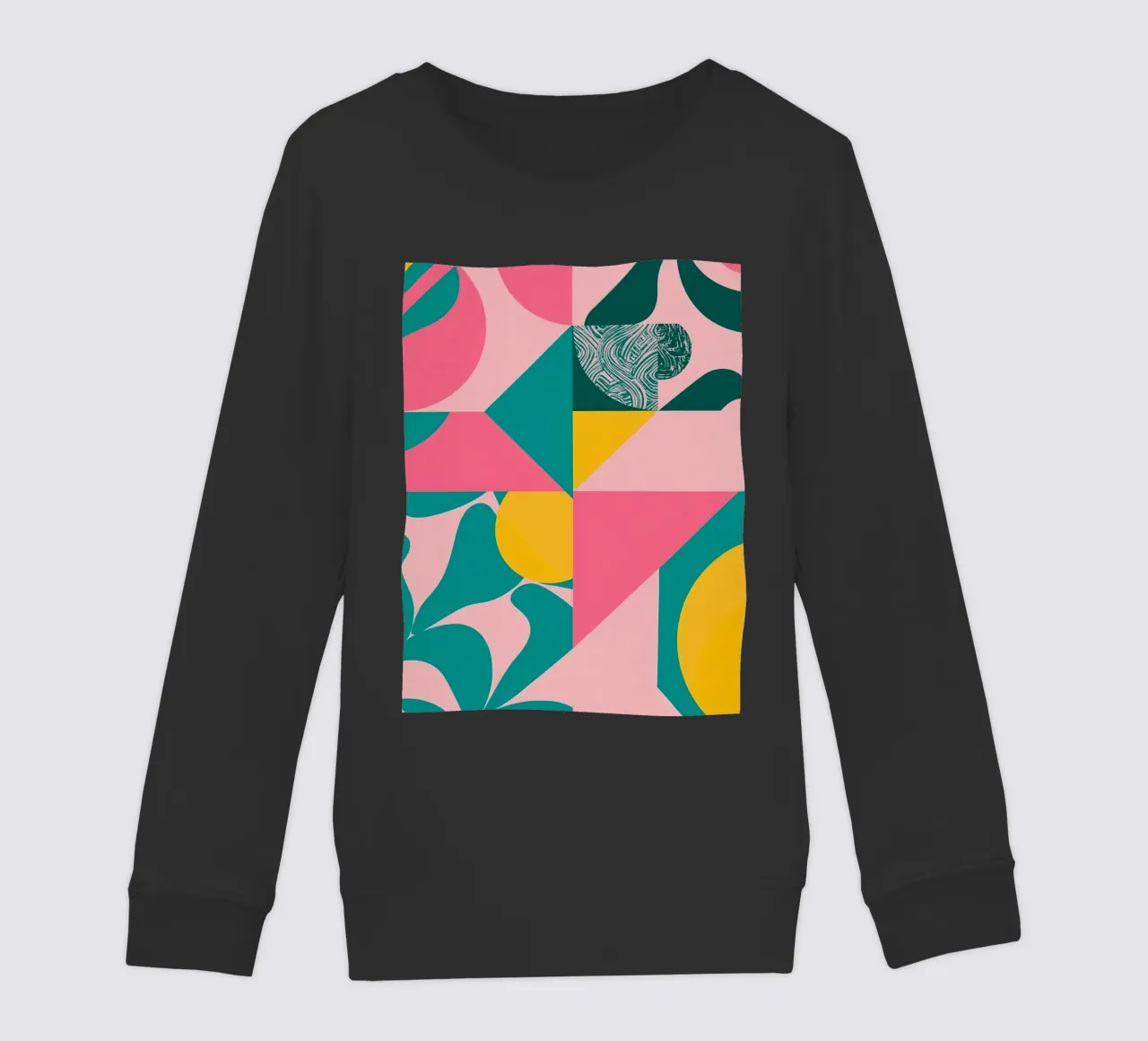 Geometric Abstract with Circular and Triangular Forms kids sweatshirt by DesignDoodle