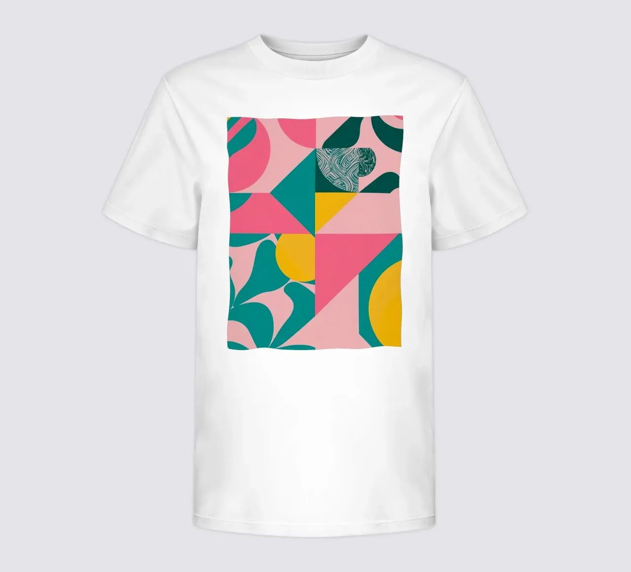 Geometric Abstract with Circular and Triangular Forms kids t-shirt by DesignDoodle