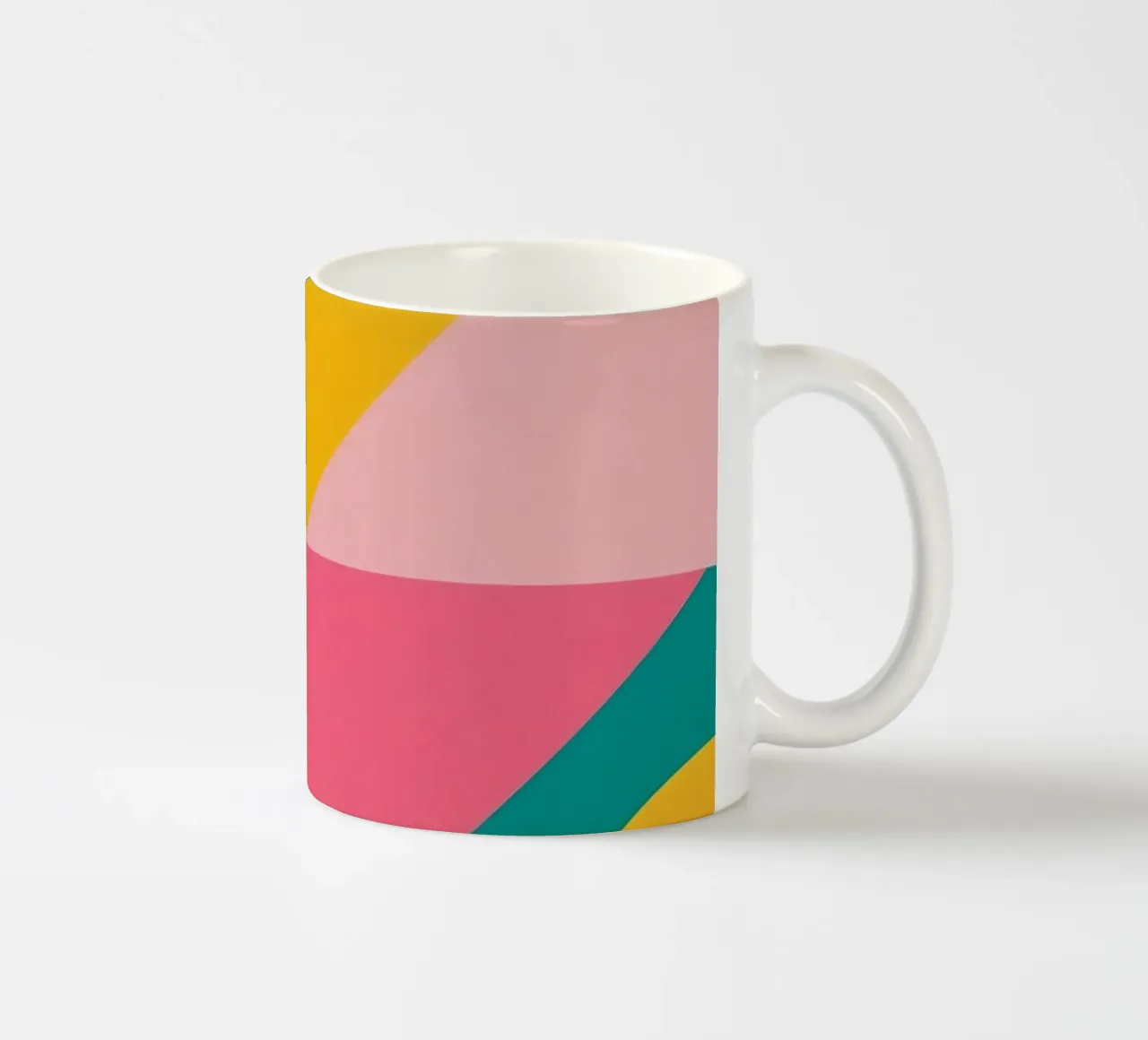 Geometric Abstract with Circular and Triangular Forms ceramic mug by DesignDoodle