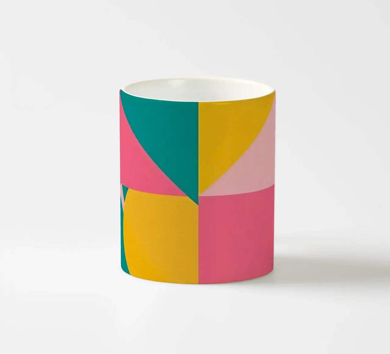 Geometric Abstract with Circular and Triangular Forms ceramic mug by DesignDoodle
