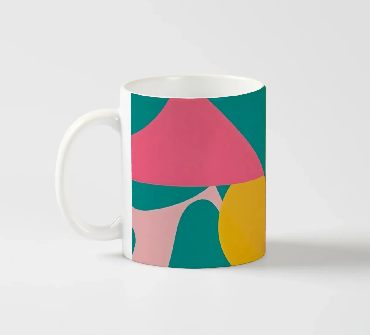 Geometric Abstract with Circular and Triangular Forms ceramic mug by DesignDoodle