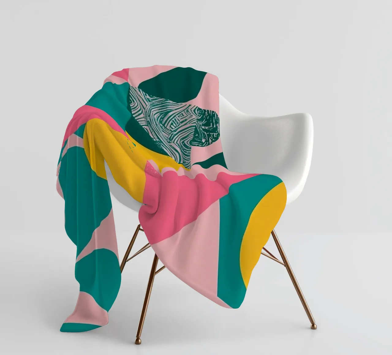Geometric Abstract with Circular and Triangular Forms fleece blanket by DesignDoodle