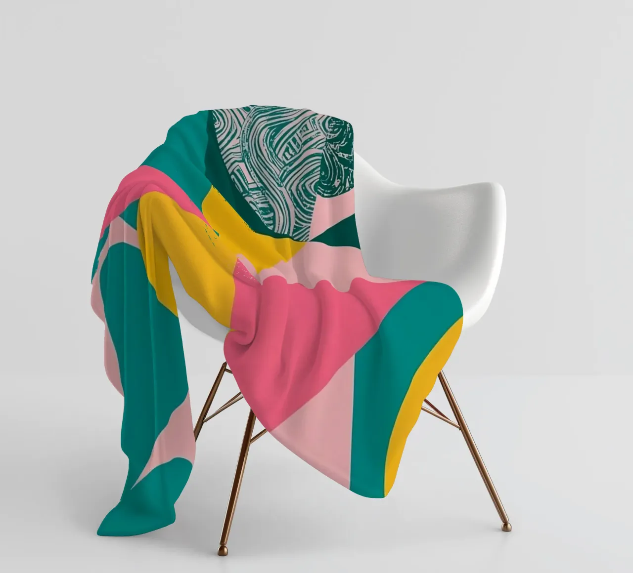 Geometric Abstract with Circular and Triangular Forms fleece blanket by DesignDoodle