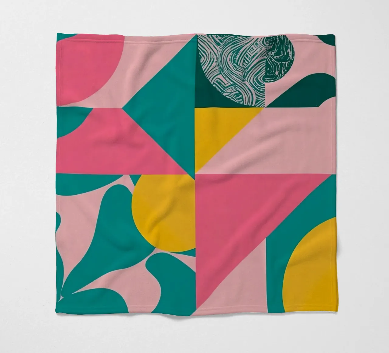 Geometric Abstract with Circular and Triangular Forms fleece blanket by DesignDoodle